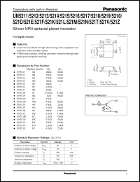 UNR5214 datasheet: Silicon NPN epitaxial planer transistor with biult-in resistor UNR5214