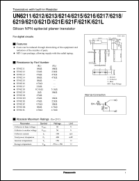 UNR6214 datasheet: Silicon NPN epitaxial planer transistor with biult-in resistor UNR6214