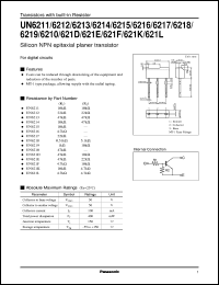 UNR621K datasheet: Silicon NPN epitaxial planer transistor with biult-in resistor UNR621K