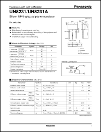 UNR8231 datasheet: Silicon NPN epitaxial planer transistor with biult-in resistor UNR8231