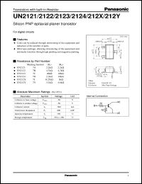 UNR2121 datasheet: Silicon PNP epitaxial planer transistor with biult-in resistor UNR2121