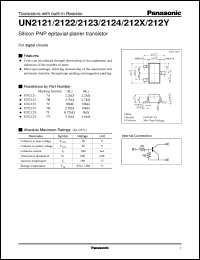 UNR212Y datasheet: Silicon PNP epitaxial planer transistor with biult-in resistor UNR212Y