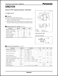 UNR2154 datasheet: Silicon PNP epitaxial planer transistor with biult-in resistor UNR2154