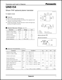 UNR5154 datasheet: Silicon PNP epitaxial planer transistor with biult-in resistor UNR5154