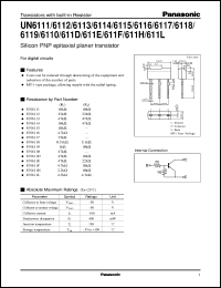 UNR6117 datasheet: Silicon PNP epitaxial planer transistor with biult-in resistor UNR6117