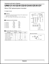 UNR6121 datasheet: Silicon PNP epitaxial planer transistor with biult-in resistor UNR6121