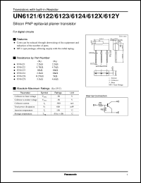 UNR6123 datasheet: Silicon PNP epitaxial planer transistor with biult-in resistor UNR6123