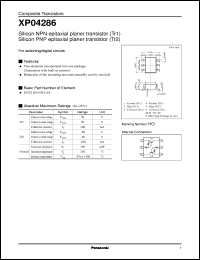 XP04286 datasheet: NPN epitaxial planer transistor (Tr1) PNP epitaxial planer transistor (Tr2) XP04286