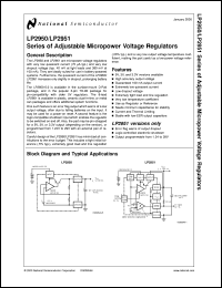 LP2951ACM datasheet: Series of Adjustable Micropower Voltage Regulators LP2951ACM