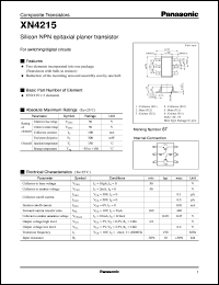 XN04215 datasheet: Silicon NPN epitaxial planer transistor XN04215