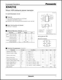 XN04216 datasheet: Silicon NPN epitaxial planer transistor XN04216