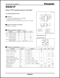 XN0421F datasheet: Silicon NPN epitaxial planer transistor XN0421F