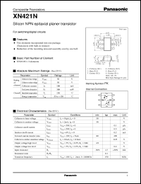 XN0421N datasheet: Silicon NPN epitaxial planer transistor XN0421N