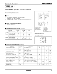 XN06211 datasheet: Silicon NPN epitaxial planer transistor XN06211