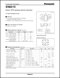 XN06215 datasheet: Silicon NPN epitaxial planer transistor XN06215