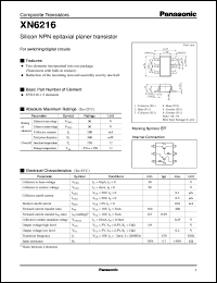 XN06216 datasheet: Silicon NPN epitaxial planer transistor XN06216
