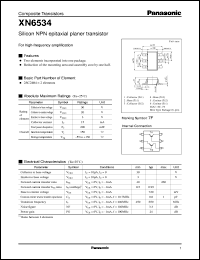 XN06534 datasheet: Silicon NPN epitaxial planer transistor XN06534