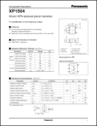 XP01504 datasheet: Silicon NPN epitaxial planer transistor XP01504