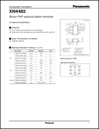 XN04482 datasheet: Silicon PNP epitaxial planer transistor (Tr1) Silicon NPN epitaxial planer transistor (Tr2) XN04482