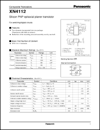 XN04112 datasheet: Silicon PNP epitaxial planer transistor XN04112