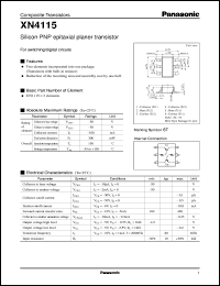 XN04115 datasheet: Silicon PNP epitaxial planer transistor XN04115