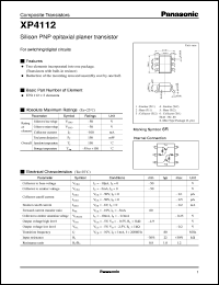 XP04112 datasheet: Silicon PNP epitaxial planer transistor XP04112