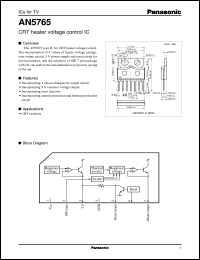 AN5765 datasheet: CRT heater voltage control IC AN5765