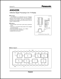 AN5422K datasheet: Deflection-Signal-Processing IC for TV/Display AN5422K