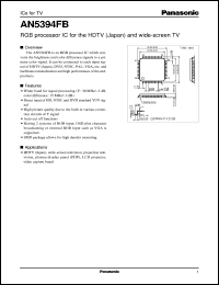 AN5394FB datasheet: RGB processor IC for the HDTV (Japan) and wide-screen TV AN5394FB