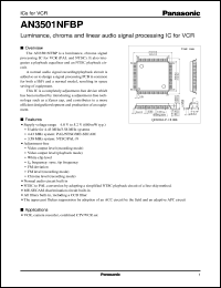 AN3501NFBP datasheet: Luminance, chroma and linear audio signal processing IC for VCR AN3501NFBP