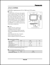 AN2125FHS datasheet: NTSC/PAL signal processor IC for 510H color CCD camera AN2125FHS