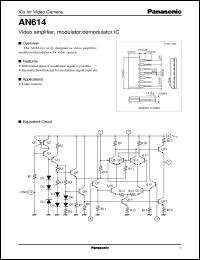 AN614 datasheet: Video amplifier, modulator/demodulator IC AN614