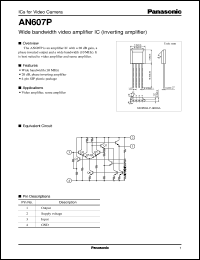 AN607P datasheet: Wide bandwidth video amplifier IC (inverting amplifier) AN607P