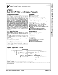 LP2966IMM-5050 datasheet: Dual 150mA Ultra Low-Dropout Regulator LP2966IMM-5050