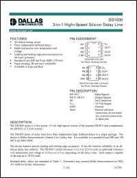 DS1035Z-25 datasheet: 3-in-1 High-Speed Silicon Delay Line DS1035Z-25