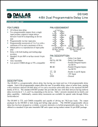 DS1045S-3 datasheet: 4 bit Dual Programmable Delay Line DS1045S-3