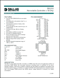 DS1212Q datasheet: Nonvolatile Controller X 16 Chip DS1212Q