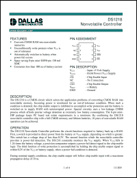 DS1218S datasheet: Nonvolatile Controller DS1218S