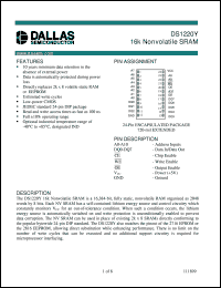 DS1220Y-120 datasheet: 16K Nonvolatile SRAM DS1220Y-120