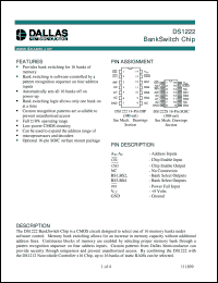 DS1222N datasheet: BankSwitch Chip DS1222N