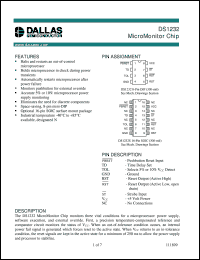 DS1232 datasheet: MicroMonitor Chip DS1232