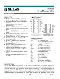 DS1239-10 datasheet: MicroManager Chip DS1239-10