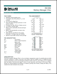 DS1259N datasheet: Battery Manager Chip DS1259N