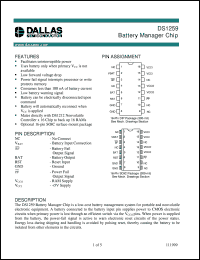 DS1259S datasheet: Battery Manager Chip DS1259S