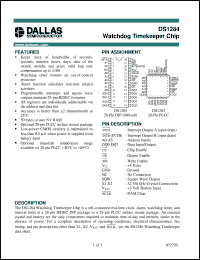 DS1284 datasheet: Watchdog Timekeeper Chip DS1284