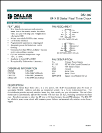 DS1307N datasheet: 64 x 8 Serial Real Time Clock DS1307N