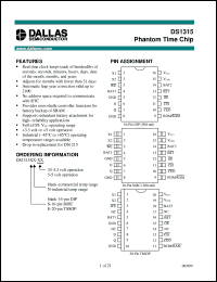 DS1315E-33 datasheet: Phantom Time Chip DS1315E-33