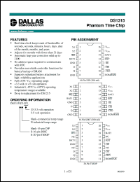 DS1315S-33 datasheet: Phantom Time Chip DS1315S-33