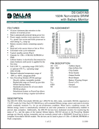 DS1345ABP-100 datasheet: 1024K Nonvolatile SRAM with Battery Monitor DS1345ABP-100