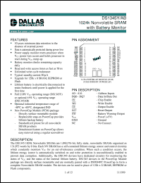 DS1345ABP-70-IND datasheet: 1024K Nonvolatile SRAM with Battery Monitor DS1345ABP-70-IND